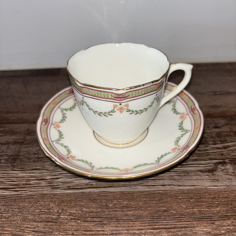 Royal Doulton China Leaves Tea Cup & Saucer England